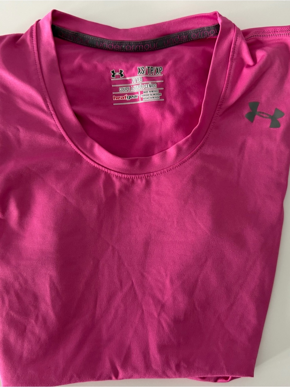 Under Armour Women's Hot Pink HeatGear Short Sleeve Crew Tee
